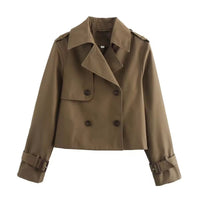 Sophie | Moderne korte trenchcoat met twee knopen