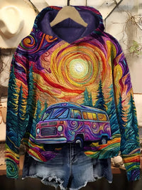 Nova | Sudadera con capucha retro con motivo viajero para días libres y aventureros