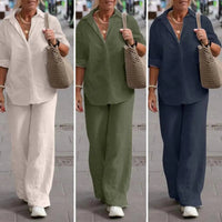 Julia | Linnen tweedelige set met ademend comfort en elegante stijl