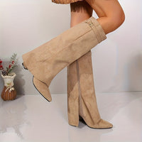 Sanela | Knee-high women’s boots with a suede look