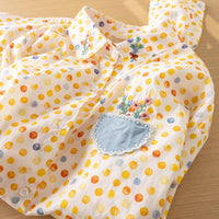 Sunshine Chic Gelbe Polka-Dot Hemden und Blusen