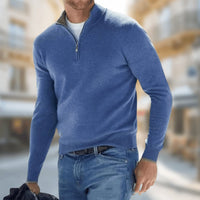 Marek | Modern knitted sweater with a practical quarter-zip collar
