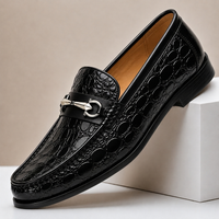 Thijm | Mocassins de luxe en cuir avec texture crocodile et semelle intérieure douce
