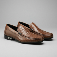 Djoey | Luxury Leather Penny Loafers with Crocodile Texture