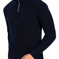 Victor | Gerippter Pullover mit Viertelreißverschluss und eleganter, lässiger Optik