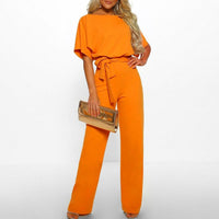 Amara | Lässiger Jumpsuit mit Taillengürtel und kurzen Ärmeln