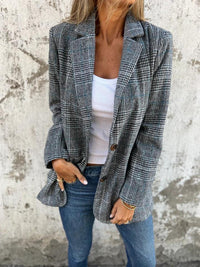 Hannah | Timeless checked cotton blazer with a stylish fit