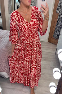 Sérène Boho V-Ausschnitt Maxikleid