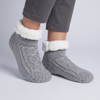 Carmel | Cozy knitted slippers with soft fleece lining