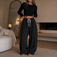 Jana | Fleece trousers with a warm cable-knit texture and comfortable fit