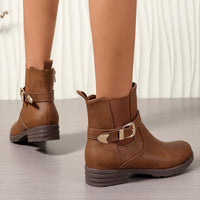 Fleur | Sturdy Ankle Boots with a Western Look and Elegant Buckle Closure