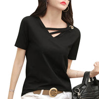 T-shirt Estiva con Scollo a V da Donna