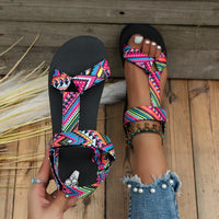 Sommerliche flache Hanf-Strandsandalen