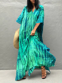 Vestido Maxi de Verano con Estampado Kaftán para Mujer Esplendor de Playa