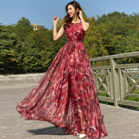 Graceful Starry Sky Leopard Print Maxi Dress