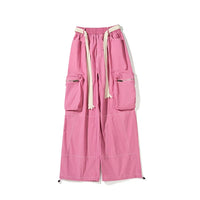 High Street Fashion Women Pink Cargo Pants Streetwear Hip Hop Pants