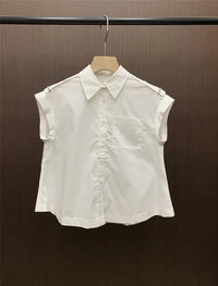 Sleeveless Blouse with Beaded Necklace Sun Glow
