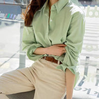 StarGaze Fashion Chic Loose Long Sleeve V-neck Blouse