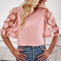 Zomersyde Mesh-Teilungs Blusen-Top