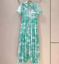 Grünes Baumwoll-Sommerkleid ChicVibe