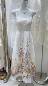Sommerglanz Retro Bedrucktes Taillenkontrolliertes Kleid