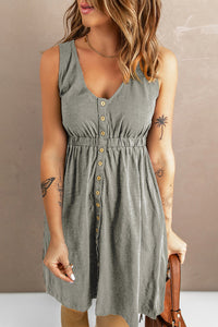 ZomerZin Vestido Mini sin Mangas con Botones