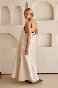 MIA Leinen Maxikleid