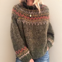 Iris | Retro-Pullover mit Rollkragen und charakteristischem Wellenmuster