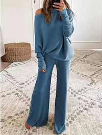 Olivia | Moderne Tweedelige set met asymmetrische knitted top