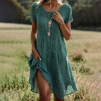 Elske | Lightweight Fabric Floral Pattern Summer Dress