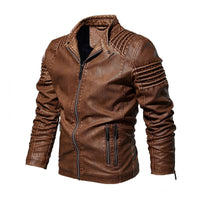 Samuel | Tough Leather Jacket with Warm Fleece Lining