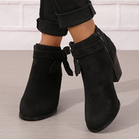 Demi | Elegant Ankle Boots with Block Heel and Refined Bow Detail