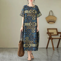 CocoLuxe Retro Midi Jurk met Zakken