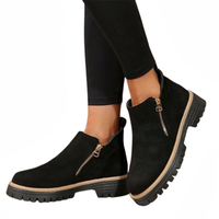 Lena | Modern Ankle Boots with Chunky Platform Sole and Side Zip