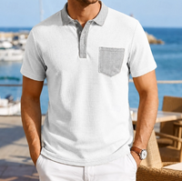 Bram | Cotton polo shirt with a contrasting chest pocket and short sleeves
