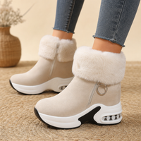 Georgina | Rugged ankle boots with faux fur lining and thick treaded sole