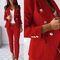Laura | Elegante tweedelige damespakset met double-breasted blazer