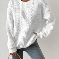 Livia | Weiche Zopfstruktur mit lockerem Rundhalsausschnitt - Strickpullover