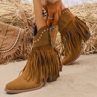 Christin | Trends cowboylaarzen met franjes en brede schacht