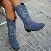 Anna | Stylish cowboy boots with a wide shaft
