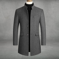 Lennox | Moderner Slim-Fit-Wollmantel mit Stehkragen