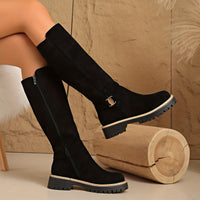 Yonca | Timeless women’s knee-high boots with block heels and lug soles