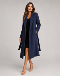 Colette | Langer Woll-Trenchcoat mit Gürtel