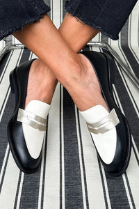 Julia | Elegante Tweekleurige Loafers met Moderne Metallic Detail