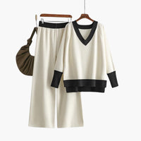 Mila | Comfortable and stylish knitted V-neck set