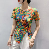 GlamourBloom Vintage Mesh T-Shirt