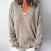 Sophie | Élégant pull en tricot à col en V flatteur