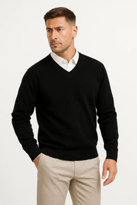 Tom | Luxurious Cashmere Sweater with V-Neck and Slim Fit