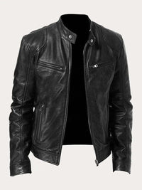 Simon | Markante Lederjacke aus echtem Leder im klassischen Biker-Look