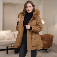 Isabelle | Warme Pufferjack met Faux Fur Capuchon en Verstelbare Taille